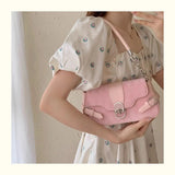 Qfdian Fashion Women Sweet Kawaii Top-Handle Bags Korean All Match Fairy Shoulder Underarm Bag Office Lady Elegant Purses and Handbags