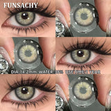 Qfdian  2pcs Black Series Color Contact Lenses Natural Gray Eye Lens Beautiful Pupils Yearly Fashion Brown Softlens Cosmetics