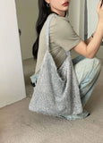 Qfdian Korean Streetwear Fluffy Shoulder Bags Fashion Y2k Aesthetic Vintage Women's Handbags Casual All Match Ins Underarm Bag Trendy