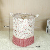 Qfdian 3 Sizes The beam port Linen Multi-function Handle Stackable storage barrel Laundry basket Toy Storage box storage basket