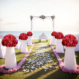 Qfdian  30CM Artificial Flower Table Centerpiece Wreath Party Wedding Backdrop Decor Road Lead Floral Ball Rose Hydrangea Gypsophila