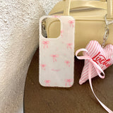 Qfdian INS Korea Pink Bow Knot Phone Case For Iphone 15ProMax 16Pro 13 14 15 16 Pro Max 14ProMax 16ProMax Cover Fundas