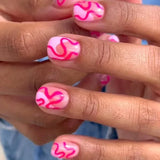 Qfdian 24Pcs Nude White French Fake Nail Short Square Nail Tips Fashion Wearable False Nails with Glue Simple Full Cover Press on Nails