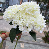 Qfdian  5 Heads Hydrangea Bouquet Silk Artificial Flowers for Party Wedding Living Room Decoration Accessories Home Decor Fake Flowers