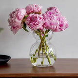 Qfdian  European Style Simple Transparent Glass Vase Hydroponic Flower Vase Dining Table Decoration Nordic Living Room Home Decoration