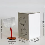 Qfdian  Vintage Glass Cups Home Christmas Party Drinkware Cute Flower with Tilted Head Goblet Romantic Champagne Glass Kitchenware Gifts