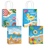 Qfdian  12 Pieces Gift Bags with Handle, Paper Treat Candy Bag Glow in The Dark Favor Bags For Glow Theme Party Decoration Supplies