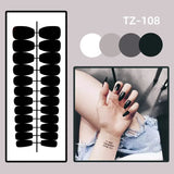 Qfdian  24pcs Press on Fake Nails Set Almond Wearable Simple French Flower False Nail Art Gold Beads Design Diamond Manicure Tips