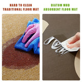 Qfdian Bathroom Carpet Toilet Foot Mats Absorbent Bathroom Mat Diatom Mud Floor Mat Non-Slip Bath Rug Toilet Doormat Quick Drying Rugs