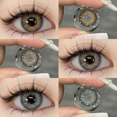 Qfdian 1pair Natural Color Contact Lenses for Eyes Brown Contacts Gray Lenses Fashion Lenses Blue Eyes Contacts Lenses