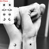 Qfdian  Waterproof Temporary Tattoo Sticker Black Hand Drawn Heart Design Body Art Fake Tatto Flash Tatoo Finger Wrist Ankle Female