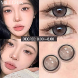 Qfdian 2pcs/Pair Color Contact Lenses For Eyes Degree Yearly Use Annual Colored Cosmetic Lens Myopia Natural Pupils Yearly