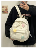 Qfdian Women Students Simple All Match Kawaii Backpack Sweet Cute Star Bone Schoolbags Casual Y2k Aesthetic Fashion Preppy Backpacks