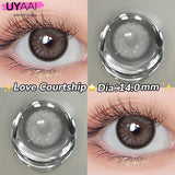 Qfdian  1 Pair Yearly Beauty Fashion Lenses Colored Contact Lenses for Eyes Blue Eyes Lenses Natural  Gray Lens Brown Lens