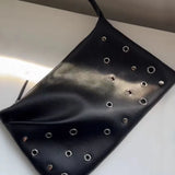 Qfdian Y2k Aesthetic Fashion Trendy Shoulder Bags Luxury Design Hollow Out Vintage Simple Handbags Women Luxury Design Casual Handbags