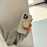 Qfdian Ins simple blue clrcle phone case for iphone 14pro 13 16 13pro 15promax 16promax 12 15 pro max 14 stand holder magnetic fundas