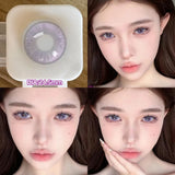Qfdian  2PCS Gilding Prescription Contact Lenses Cosmetics Eye Color Lenses Fashion Pupils Myopia Colored Contact Lenses Violet