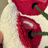 Qfdian  Cherry Papaya Shape Bath Mat, Thickened Flocking Bathroom Rug, Home Decoration Doormat Absorbent and Non-slip Carpet