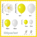 Qfdian  106Pcs Yellow White Balloons Arch Garland Kit,for Birthday Baby Showers Wedding Graduation Celebration Anniversary Decoration