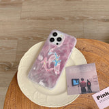 Qfdian Pink shiny two colorful fishes phone case for iphone 14 13 15 pro max 15pro 13pro 14pro 12pro 15promax 12 neo-chinese coque capa
