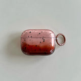 Qfdian Pink Brown Gradient Transparent Splashing Ink Design Soft Cover Case for Airpods 1/2/3/4 Pro 2nd Fashion Simplicity Style Coque