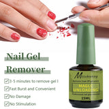 Qfdian 15ml Gel Nail Polish Remover For Nails in 3-5 Minutes Easily Quickly Removes Semi Permanent Soak Off UV Gel Polish Burst  Gel