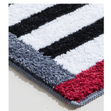 Qfdian  Luxury Striped Bath Mat Set - Thickened Microfiber, Super Absorbent & Non-Slip Bathroom Rugs, Soft Bedside Area Rug for Bedroom