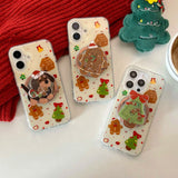 Qfdian Cartoon cute christmas shell magnetic for iphone 15promax 16 13 14pro 15 pro max 13pro 16pro 14 puppy stand holder phone case