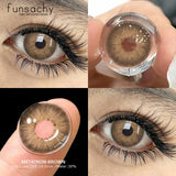 Qfdian  Color Contact Lenses for Eyes 1 Pair Gray Fashion Cosmetic Lenses Green Pupils Gray Natural Eye Contacts Women Eye Lens