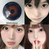 Qfdian  2pcs/pair Gray Colored Contact Lenses for Eyes Beauty Purple Halloween Makeup Lens Natural Look Brown Blue Big Eye Lens