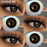Qfdian  1 Pair Natural Color Contact Lenses for Eyes Brown Lenses Colorcon Korean Lens Yearly Beautiful Grey Eyes Big Black Len