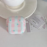 Qfdian  blue pink plaid star for AirPods pro2 earphone cover wireless bluetooth apple AirPods 1 /2 soft case
