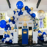 Qfdian  Royal Blue Balloons Garland Arch Kit White Gold Confetti Balloon Boy Birthday Party Graduation Baby Shower Wedding Decorations