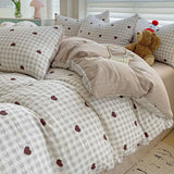 Qfdian Floral print French Style Bedding Set Bubble cotton Duvet Cover Set Washed Cotton Flat Sheet set Queen For Girl Decor Home