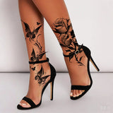 Qfdian  Waterproof Temporary Tattoo Sticker butterfly flower rose fake tatto flash tatoo shin for girl women
