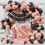 Qfdian  99pcs Rose Gold 18th Birthday Party Decoration ,18th Birthday Balloons for Garland Arch Set for Birthday Parties and Adult Decor