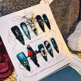 Qfdian 10Pcs High Quality Handmade Press on Nail Real Time Shooting of Sacrificial Spirit Heavy Industry Gothic Dark Bloody Personality