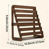 Qfdian  Multilayer Solid Wooden Earring Stand Holder High-capacity Jewelry Storage Organizer Shelf Home Living Room Bedroom Desktop