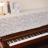 Qfdian  Lace Piano Cover Half & Full Modern Minimalist Dustproof American Style Decorative Cloth Shawl for Upright & Digital Piano Cover