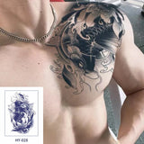 Qfdian Japanese Traditional Half Arm Herbal Juice Temporary Tattoo Stickers Sakura Leaf Lasting Art Fake Tattoo Men Women Faux Tatouage