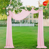 Qfdian  2 Panels-6 Yards Wedding Arch Draping Fabric Sage Green Chiffon Fabric Drapery Party Ceiling Drapes Archway Drapes for Wedding S