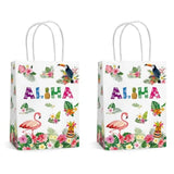 Qfdian  12 Pieces Gift Bags with Handle, Paper Treat Candy Bag Glow in The Dark Favor Bags For Glow Theme Party Decoration Supplies