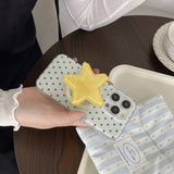 Qfdian  Summer contrasting colors cute star polka dot magnetic attraction ins Korean 14 suitable for 16pro Apple