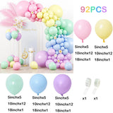Qfdian  Pastel Balloons Garland Kit Macaron Latex Balloon Arch Easter 1st Birthday Party Decor Baby Shower Wedding Globos Set Decoration