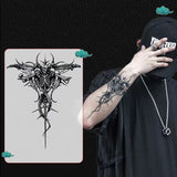 Qfdian Japanese Traditional Half Arm Herbal Juice Temporary Tattoo Stickers Sakura Leaf Lasting Art Fake Tattoo Men Women Faux Tatouage