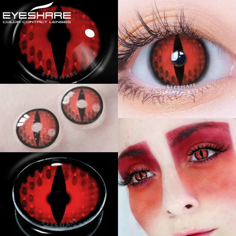 EYESHARE Color Contact Lenses 1Pair Colorful Contact Lenses for Eyes Anime Cosplay Contact Eye Lenses Halloween Color Eye Lenses