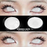 Qfdian  Cosplay Blind Black Lenses Anime White Eye Color Lens Halloween Vampire Lenses Cosmetic Colorful Multicontacts Red Lens