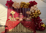 Qfdian  150Pcs Burgundy with Gold White Balloon Garland Arch Kit  for Baby Shower Valentines Day Bridal Shower Wedding Prom Decora