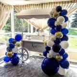 Qfdian  Royal Blue Balloons Garland Arch Kit White Gold Confetti Balloon Boy Birthday Party Graduation Baby Shower Wedding Decorations