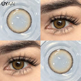 Qfdian  Contact Lenses NEW Color Contact Beauty Eye Color Lenses Colorcon Water Light Brown Eye Lenses Gray Natural Contact Lenses